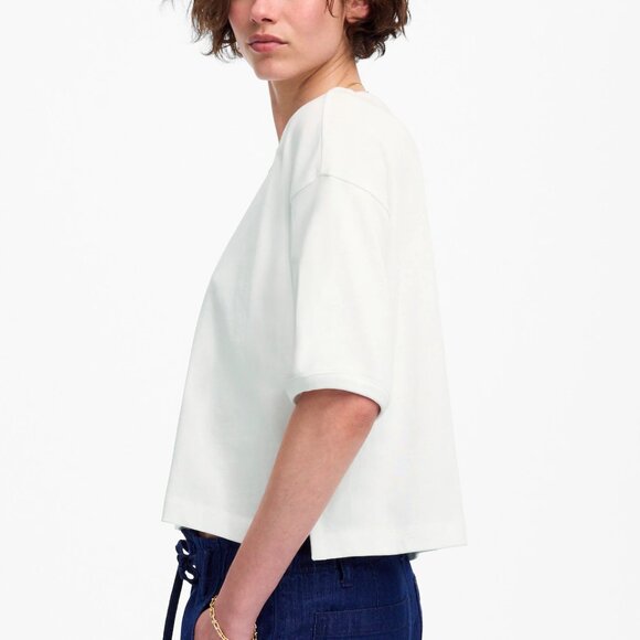 Madewell Relaxed Crewneck Cotton Jersey Boxy Tee White Size S NWT - Picture 3 of 8